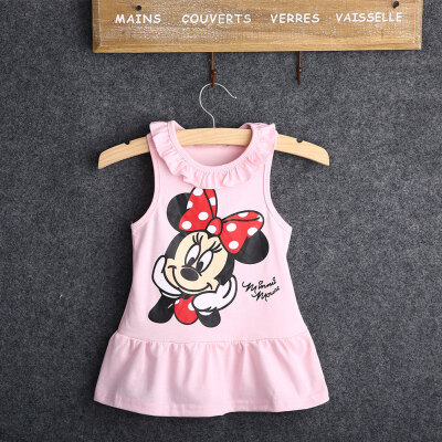 

Kids Baby Girls Lovely Minnie Mouse Cotton Skirts Party Princess Dress For 1-6Y