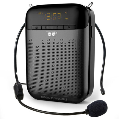 

Soaiy soaiy speaker card speaker audio player cable portable teacher guide waist hanging high-power teaching black -388