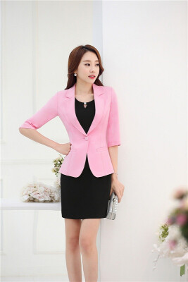 

New Elegant Green Half Sleeve Formal Professional Blazers Jackets For Ladies Office Blazer Coat Female Tops Business Clothes