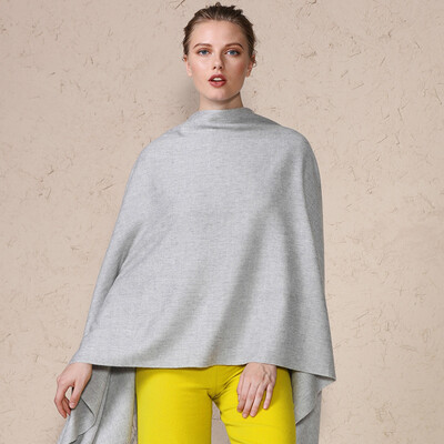 

Initial load TRUE HER cashmere shawl scarf female autumn&winter dual-use warm large thickening bib gift box packaging light luxury frozen age S series shawl light gray