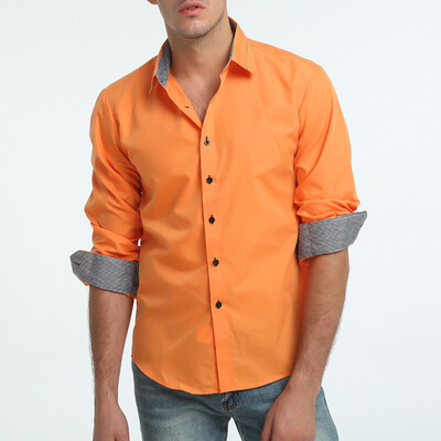 

Fashion Male Shirt Long-Sleeves Tops Solid Color High Quality Shirt Mens Dress Shirts Slim Men Shirt