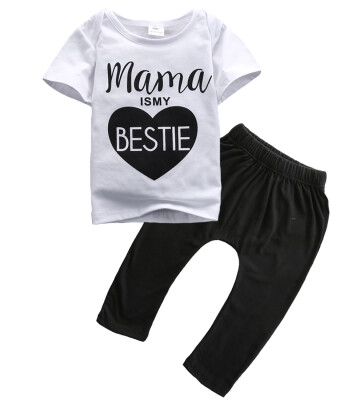 

Sweet 2pcs Baby Boys Girls T-shirt Top + Pants Trousers Cotton Clothes Outfits