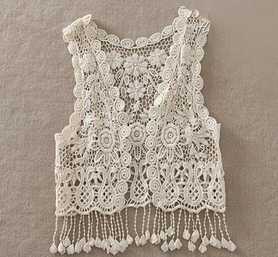 

Toddler Kids Baby Girls Crochet Lace Hollow Cardigan Tops Vest Tassel Waistcoat