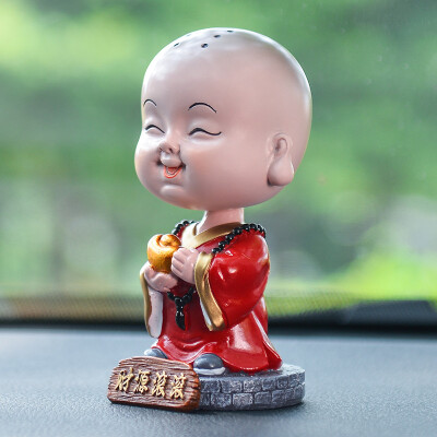 

Molong new small monk car accessories car cute cartoon doll creative car ornaments financial resources billowing