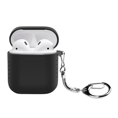 

BUBM Airpods Protective Cover Creative Dust-proof Anti-lost Silicone Apple Wireless Bluetooth headset charging storage Black