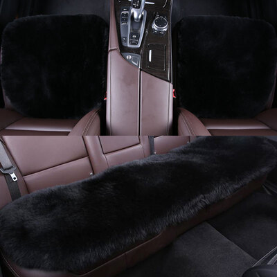 

Antarctic nanjiren wool cushion short hair shearing cushion winter car seat cushion pad seat car dual-use whole leather luxury three-piece charm black