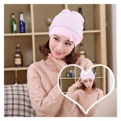 

Dot bowknot head wind pregnant women cap maternal hat maternal windbreak hat