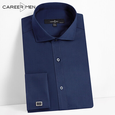 

CareerMen Mens Slim Fit Non Iron Spread Collar Twill Graceful French Cuff Long Sleeve Dress Shirt