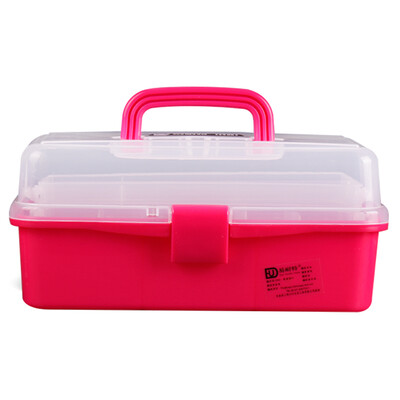 

Yi Naite childrens painting art toolbox nail transparent three-layer plastic storage tool box medicine box blush A116