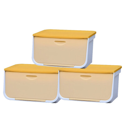 

Alice IRIS environmental plastic storage storage box storage box clamshell storage box  white yellow 3 Pack