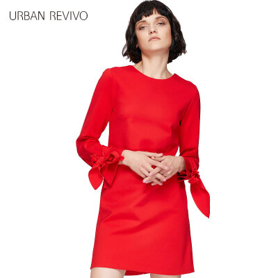 

UR Women fashion round neck butterfly sleeves casual H-type dress WG45S7BN2000 red