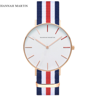 

HANNAH MARTIN Fashion Women Casual Nylon Watch Female Clock Top Brand Mens Sport Watches Simple Trendy Clock