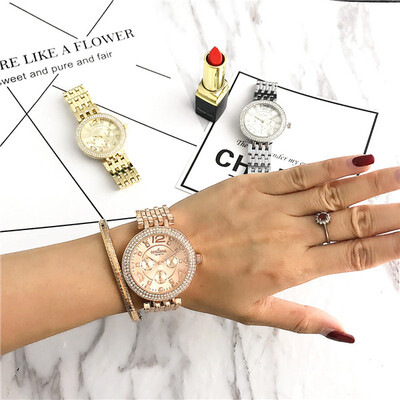 

CONTENA NEW Luxury Rose Gold Rhinestone Ladies Bracelet Watch Retro Women Elegant Wristwatch Gentle Women Jewelry Clock