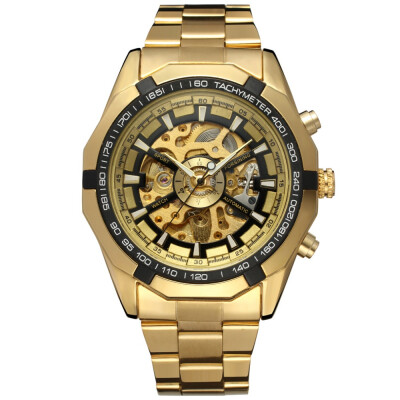 

FORSINING Top Brand Luxury Men Mechanical Watches Automatic Men Gold Skeleton Stainless Steel Wrist Watch