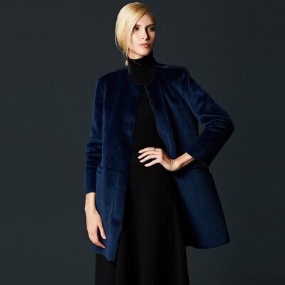 

Mak Rebecca (Marc Rebecca) Europe and the United States retro suede coat coat coat female long section 55023A blue