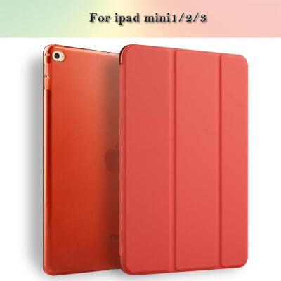 

Keymao Case for iPad mini 1 2 3, Tri-fold smart case Ultra Slim PU Leather Transparent Back Case for iPad mini cover case