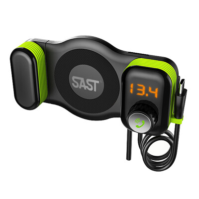 

SAST Car Charger Holder Bracket MP3 Bluetooth Music Player Cigarette Lighter Voltage Measurement LED Display Air-outletMagnetic