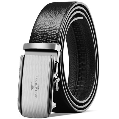 

Seven wolves SEPTWOLVES belt mens automatic buckle layer leather business casual youth pants belt 7A713045000-27 black