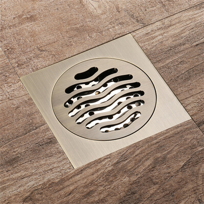 

HIDEEP Bathroom accessories Square round green bronze bathroom floor drain