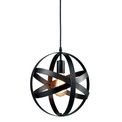 

BOKT Industrial Retro Metal Spherical Pendant Chandelier Displays Changeable Hanging Lighting Fixture