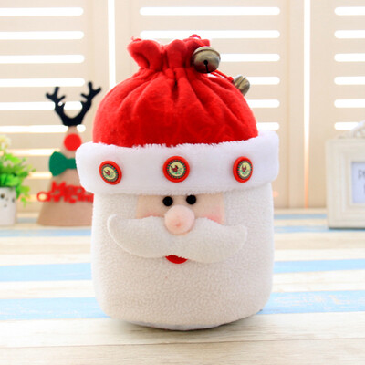 

5 Colors Christmas Gifts Bags Non-woven Material Santa Snowman Candy Bag Bells Kids Decoration Party Favors Pouch Accessories