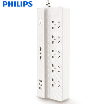 

Philips (PHILIPS) the new national standard 3USB total 2.4A +5 1 1.8 m socket child protection door insert plug-in board / wiring board / drag board SPS7520J / 93