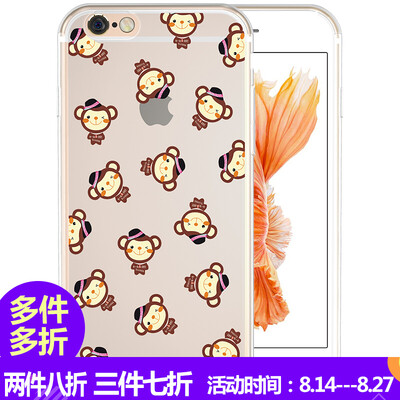 

BIAZE Apple, 6 / 6S Плюс телефон оболочки iPhone6 ​​/ 6S Plus Выдерживает падение защитный чехол мультфильма все включено прозрачной мягкой оболочки Рядов JK126- джентльмен обезьяны любовь