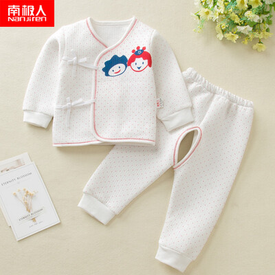 

Antarctic children&39s underwear boys&girls baby cotton autumn clothes pants long-sleeved pajamas baby warm underwear suit puppy pink section 80