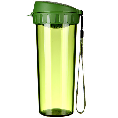 

Jingdong supermarket Tupperware Tupperware tea rhyme plastic heart movement leak-proof cup with carry rope tea tea cup 500ml moss green