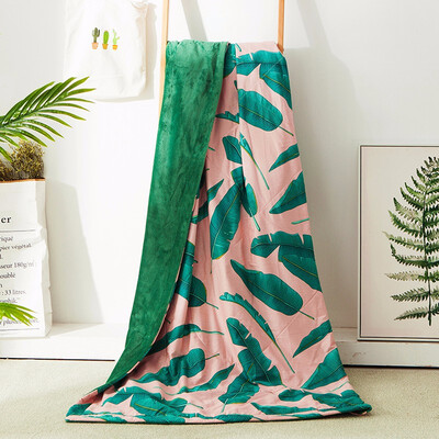 

Luxuly Plantain Blanket Cotton Fabric Blanket 200230cm Bed Spread Quilt Green Throw Summer Tropical Blanket Queen for Bed