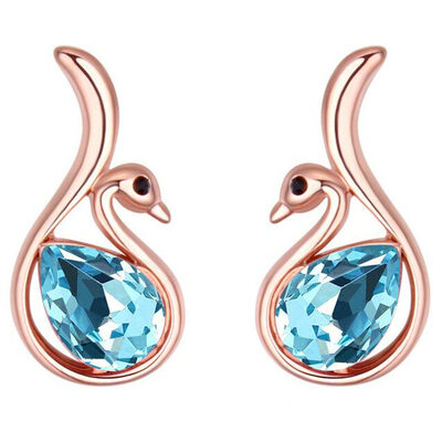 

Austrian Crystal Stud Earrings For Women Rose Gold Color Earring Rhinestone Fashion Jewelry Friendship Party Gift 21449