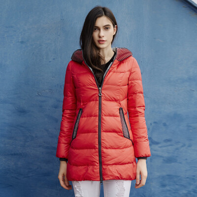 

Snow in the autumn&winter women&39s self-cultivation leisure in the long section of thick hooded down jacket X1401032 watermelon red 126A 170