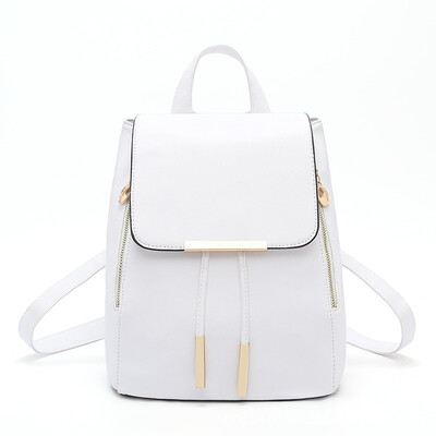

Fashion PU Leather Backpack School Bag Student Backpack Women Travel Bag with Golden Metal Zipper