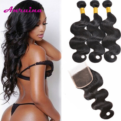 

Top Quality Brazilian Body Wave with Closure Bundles with Lace Closure Wet And Wavy Human Hair with Closure NO Shedding NO Tangle