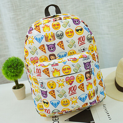 

мультфильм милый Emoji школьный рюкзак bookbag случайные поездки сумочку.