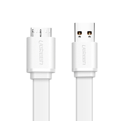 

Green Union Samsung note3 s5 data cable charging line mobile hard disk data cable Micro USB30 mobile phone charger cable cable flat line 10819 15 white