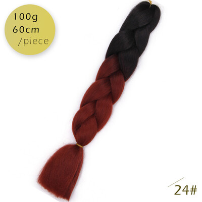

AISI HAIR 100g/pcs 24inch Kanekalon Jumbo Braids Hair Ombre Two Tone Colored Synthetic Hair for Dolls Crochet Hair