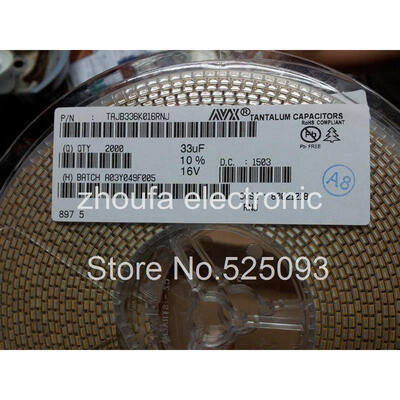 

100pcs/lot TAJB336K016RNJ AVX Tantalum Capacitor 1210 3528 B 336K 33uF 16V SMD 16V 33uF 10% !