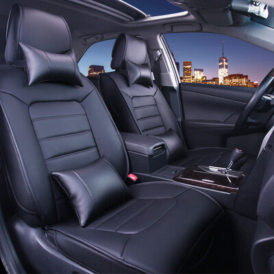 

Antarctic nanJiren leather car seat four seasons universal car seat cover five four seasons universal cushion with headrest lumbar pillow luxury suit warm rice