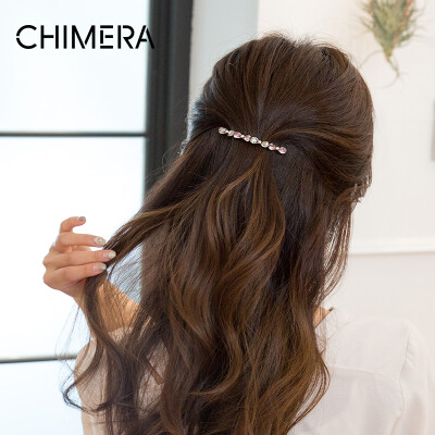 

Chimera CHIMERA hair accessories hairpin bowknot rhinestone hair clip top folder clip purple gray