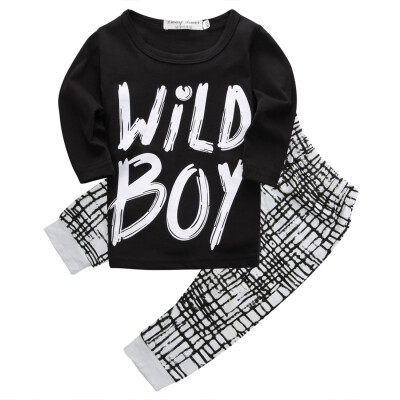 

Newborn Baby Boy Long Sleeve Cotton T-shirt TopsLong Pants Outfits Set Clothes