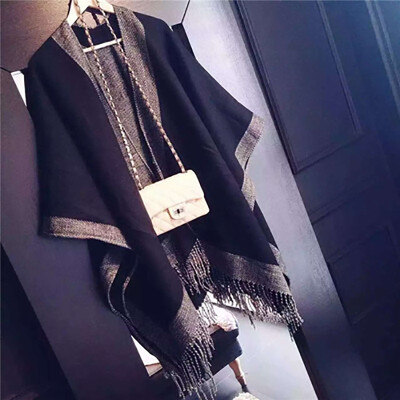 

2017 autumn new imitation cashmere scarf female long section tassel thick winter shawl with warm cloak