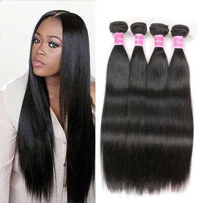 

Fine Plus Unprocessed Straight Hair 4 Bundles 7A 100% Brazilian Virgin Human Hair Extensions 400g in Total Natural Color