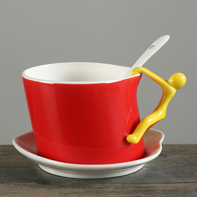 

By EDO Creative Coffee Cup Set Cup and Saucer Ceramic Cup Cup Red TH6019