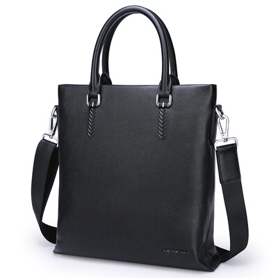 

Scarecrow MEXICAN Mens Bag Fashion Business Mens Bag Vertical Handbag Mens Messenger Bag Briefcase First Layer Leather MJX50485M-04 Black