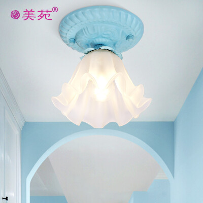 

blue /pink ceiling lamp galss shade one head ceiling lamp suitable for corridors