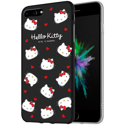

7/8 Plus Hello Kitty Apple, телефон оболочки iPhone7 / 8 Plus защитный чехол мультфильма все включено силикона мягкая оболочка Выдерживает падение 5,5 дюймов Hello Kitty * Black Honey