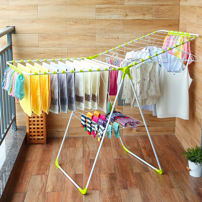 

Ou Runzhe drying racks double wings landing 20 folding clothes rack balcony indoor clothes socks even drying rack green