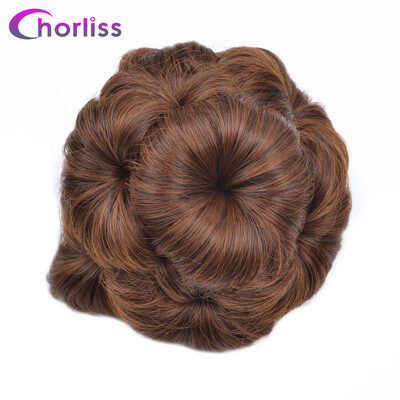 

Chorliss Curly Chignon Hair Clip In Plastic Comb Elastic Bun Hairpieces High Temperature Fiber 5 Colors With Pure Color 1 pc