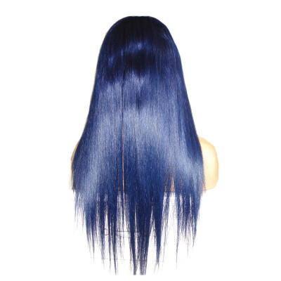 

Charming Hair Products Fashion Color Blue Wig Malaysian Virgin Human Hair Lace Front Wig With Natural Hairline Pre plucked Straigh